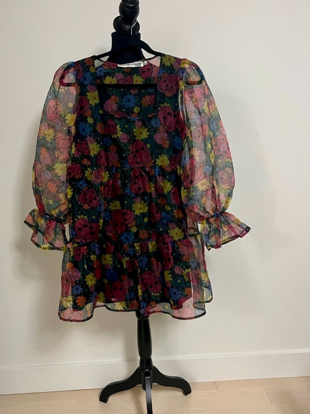 #36 Twisted Wunder Flowers by ASOS and Happy faces Long Sleeve Short Dress